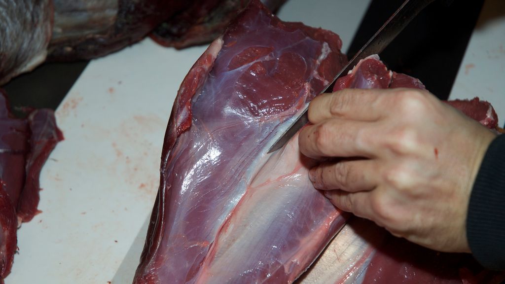 Surowy udziec z jelenia wapiti