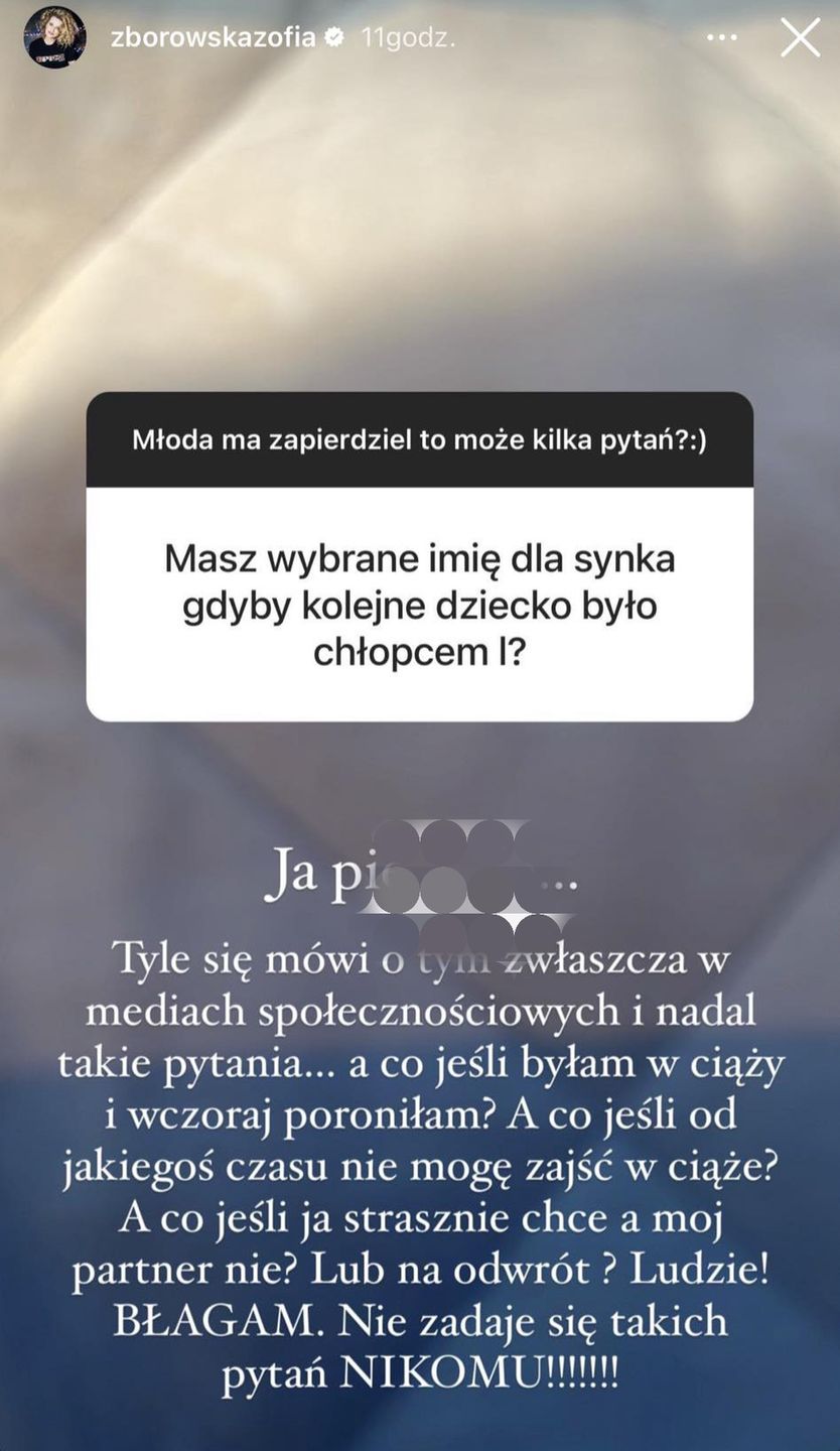 Zofia Zborowska na Instagramie