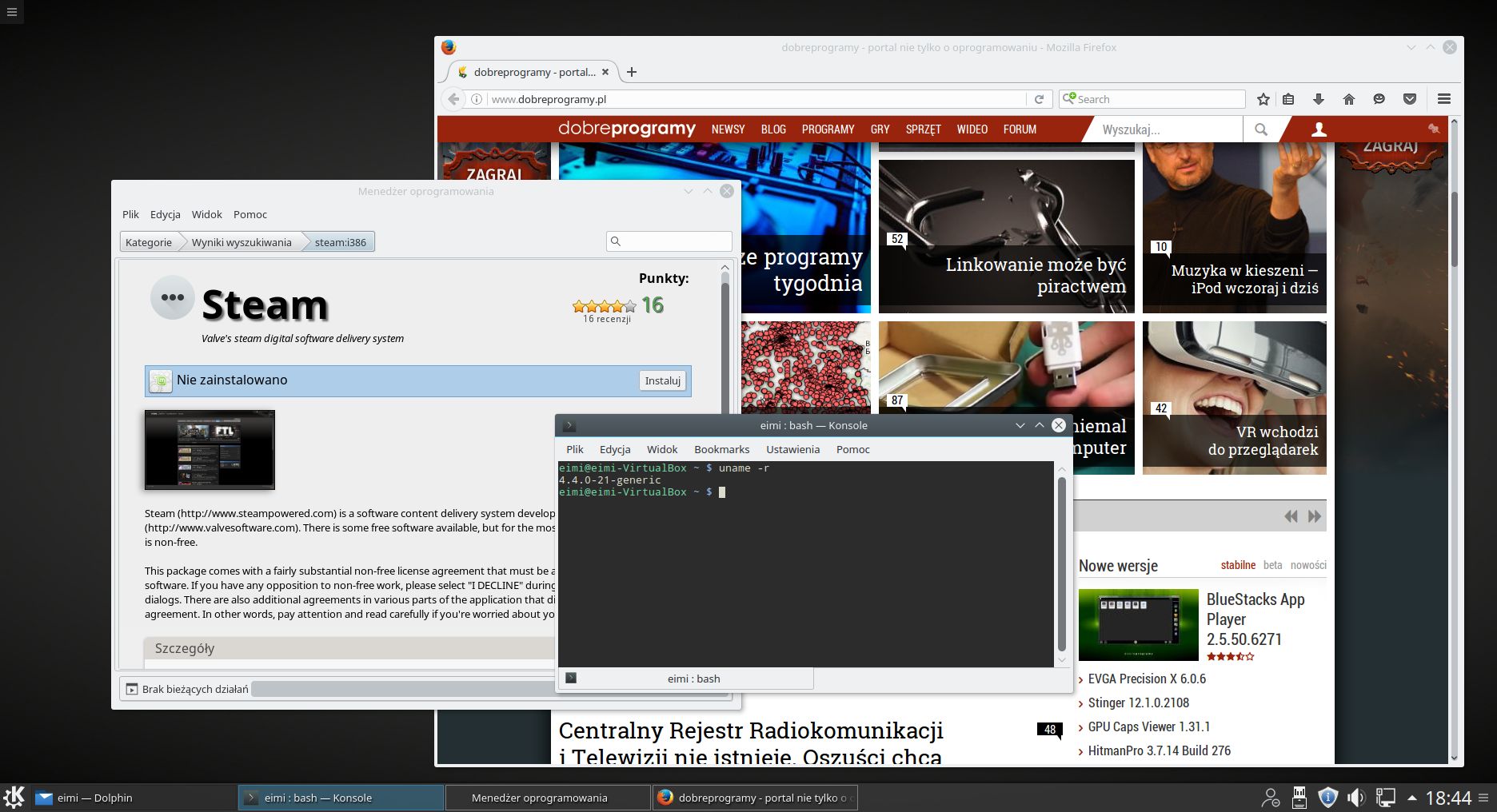 Klienta Steam zainstalujemy jednym kliknięciem