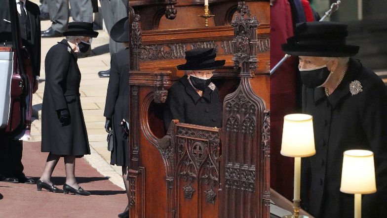 Pogrzeb księcia Filipa. Pogrążona w żałobie królowa Elżbieta roni łzy w kaplicy nad trumną męża (ZDJĘCIA)