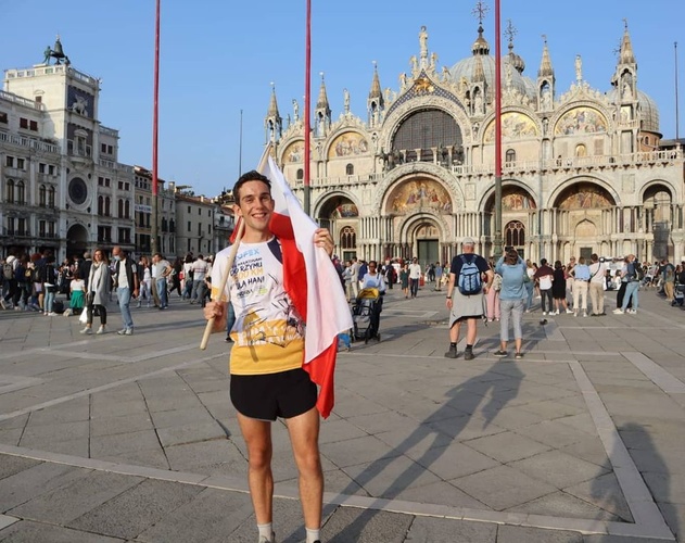 Tomasz Sobania en St. Tomasz Sobania  Marcos en Venecia.  foto de archivo privado