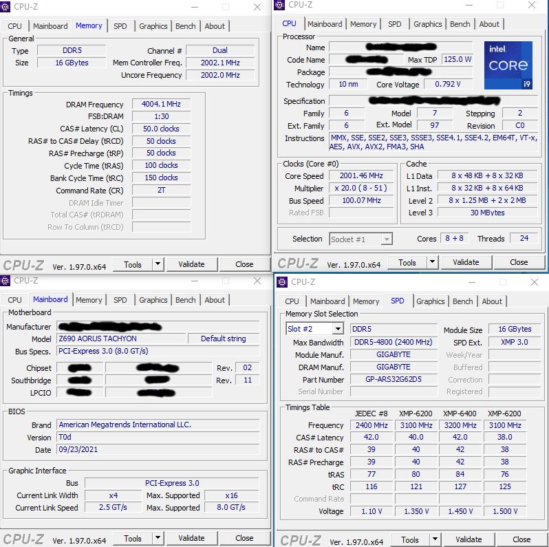 Intel Alder Lake i9-12900K + DDR5 8000 MHz