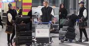 Anja Rubik i jej (4!) walizki na lotnisku w Warszawie