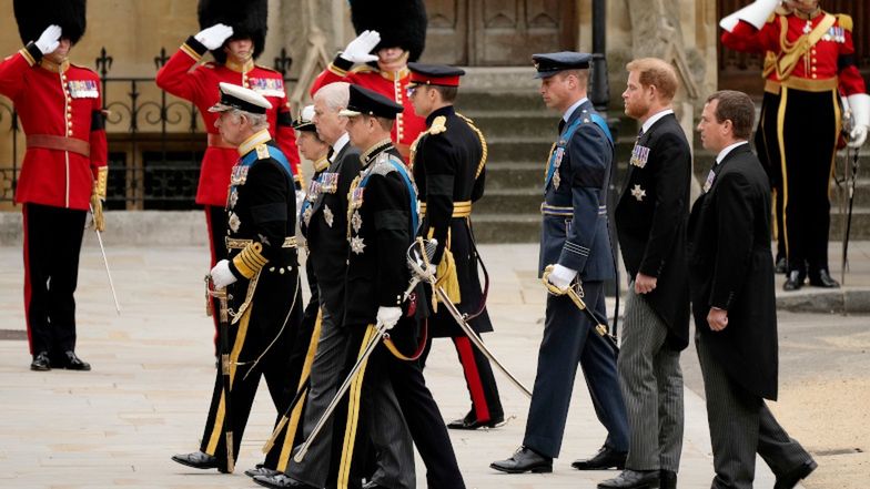 Rodzina królewska na uroczystościach pogrzebowych królowej Elżbiety II