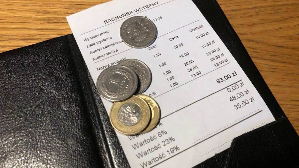 Rachunek wstępny nie może służyć do rozliczania należności w lokalu gastronomicznym.