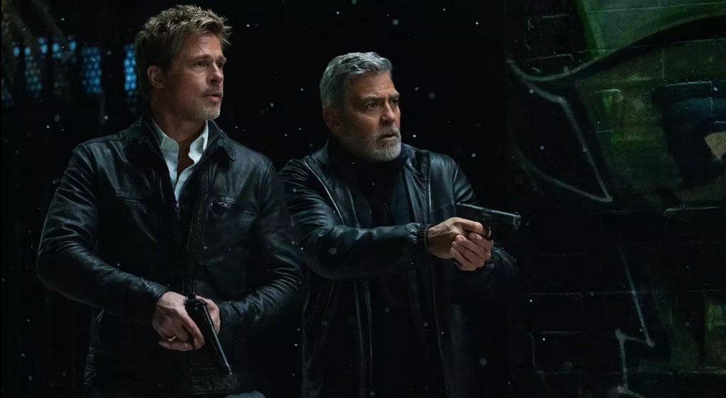 Brad Pitt and George Clooney in "Samotnych wilkach"