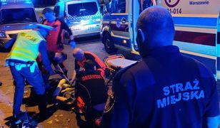 Wypadek motocyklisty. "Przeleciał w powietrzu około 50 metrów"