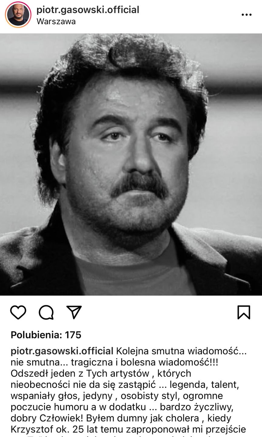 Krzysztof Krawczyk nie żyje. Wspomnienie Piotra Gąsowskiego
