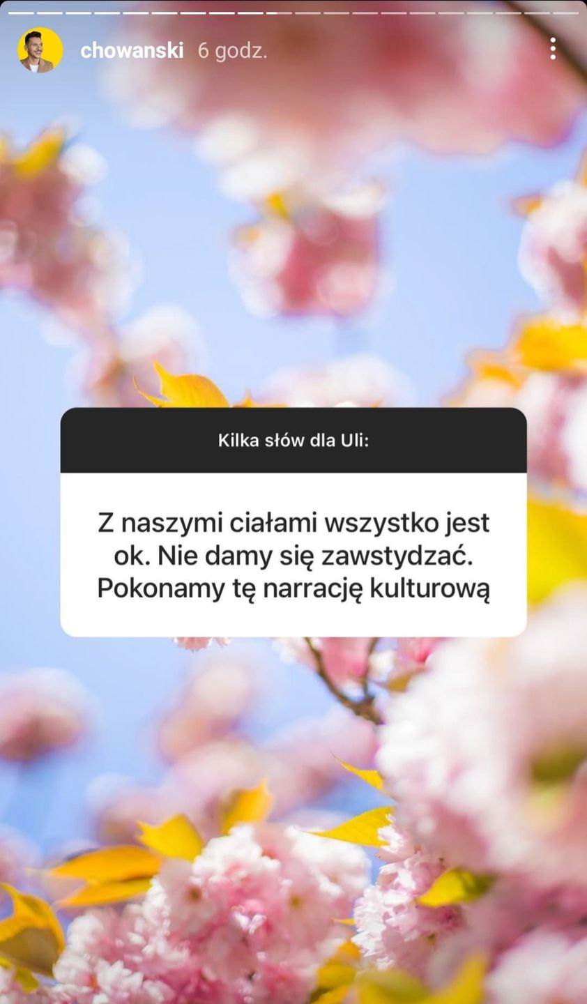 Adam Chowański - relacja na Instagramie ws. programu TVP