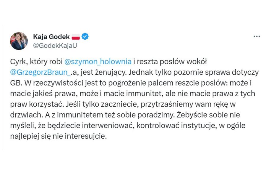 Kaja Godek w obronie Grzegorza Brauna