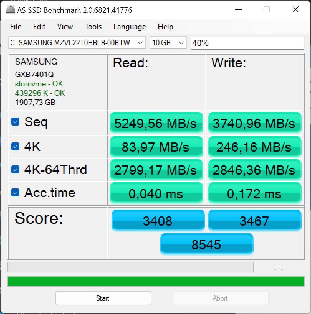 MSI Titan GT77 - AS SSD