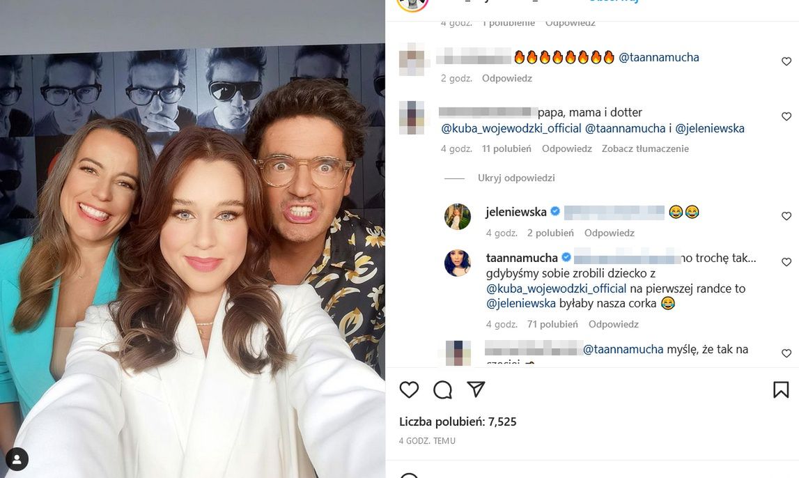Anna Mucha, Maria Jeleniewska i Kuba Wojewódzki