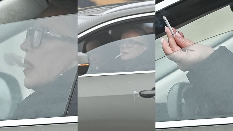 Krystyna Janda pali papierosa za kierownicą luksusowego auta