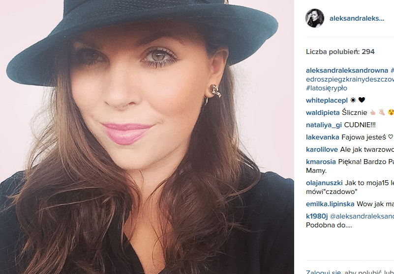 Aleksandra Kwaśniewska w kapeluszu (fot. Instagram)