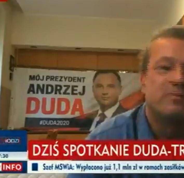 Jarosław Jakimowicz ma w domu plakat Andrzeja Dudy