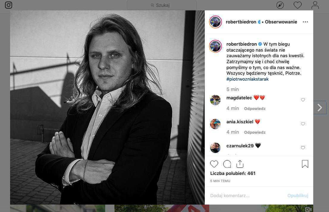 Robert Biedroń – Piotr Woźniak-Starak nie żyje, kondolencje
