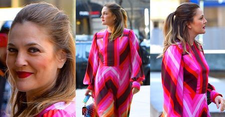 Drew Barrymore zadaje szyku w tęczowej stylizacji od Valentino