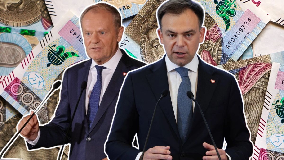 Premier Donald Tusk, minister finansów Andrzej Domański