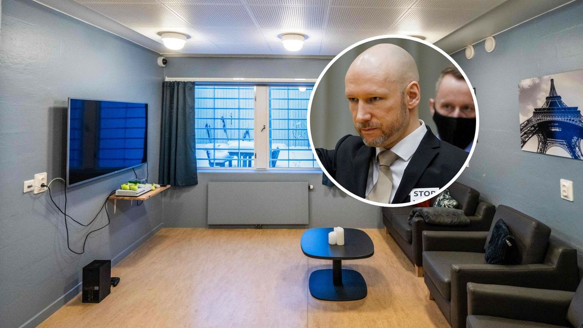 Tak wygląda sala telewizyjna na pierwszym z dwóch pięter celi, w której Breivik odbywa karę pozbawienia wolności