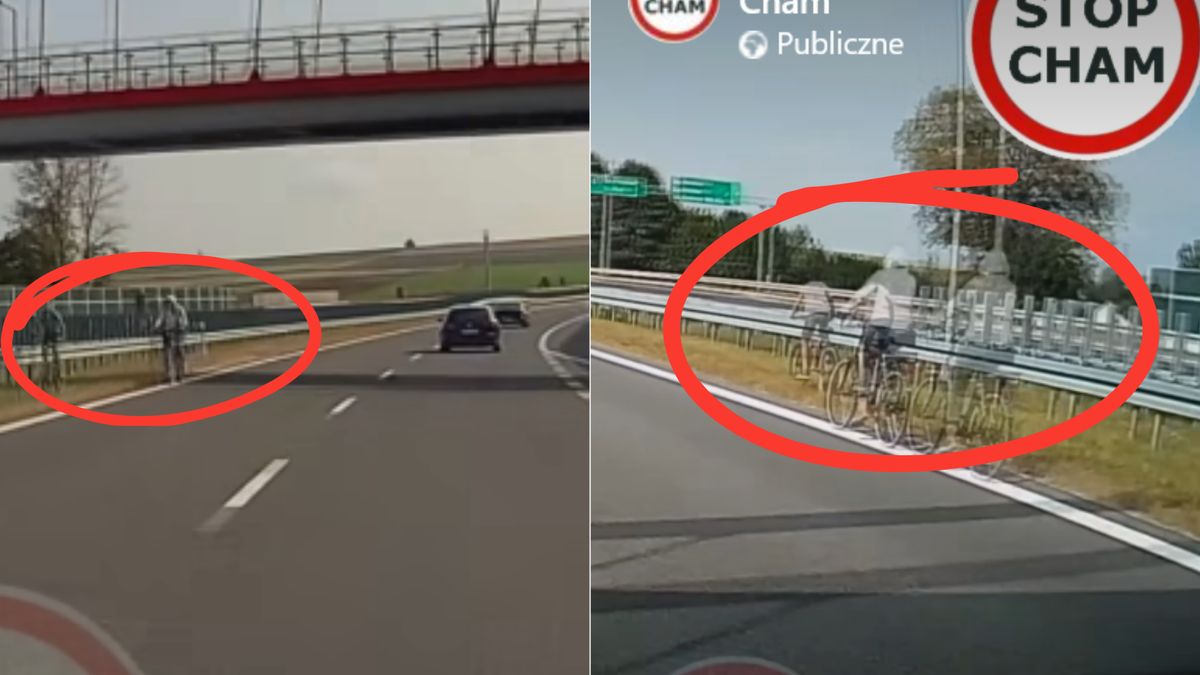 Rowerzyści wybrali się na drogę ekspresową