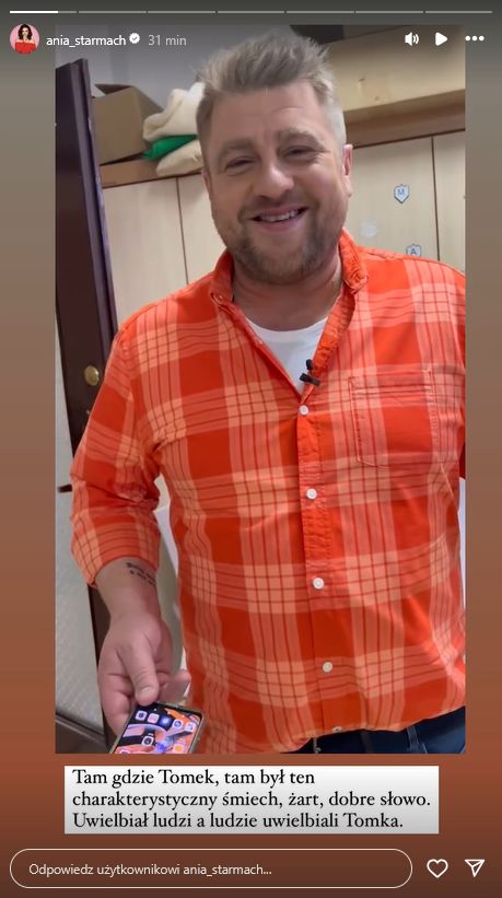 Anna Starmach żegna Tomasza Jakubiaka