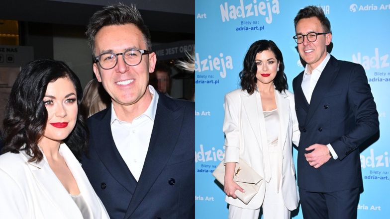 Katarzyna Cichopek i Maciej Kurzajewski na premierze spektaklu