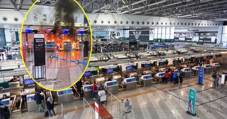 Dantejskie sceny na lotnisku w Mediolanie. Pasażer je zdemolował i podpalił