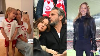 Znane osobistości kibicują piłkarzom: Julia Bednarek, Anna Lewandowska z córkami, Olivier Janiak z żoną (ZDJĘCIA)