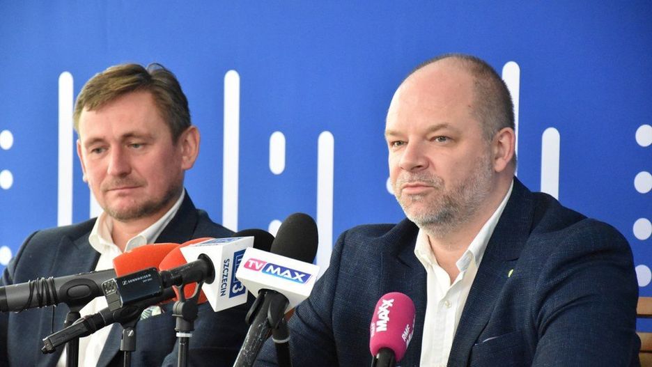 Konferencja prasowa dotycząca przebudowy ulicy Zwycięstwa w Koszalinie