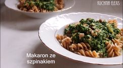 Makaron z boczkiem i szpinakiem