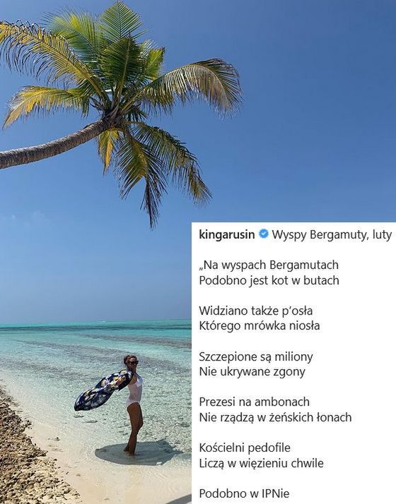Kinga Rusin angażuje się społecznie, mieszkając na Malediwach