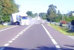 Tir zderzył się z osobówką. Policja pokazała nagranie