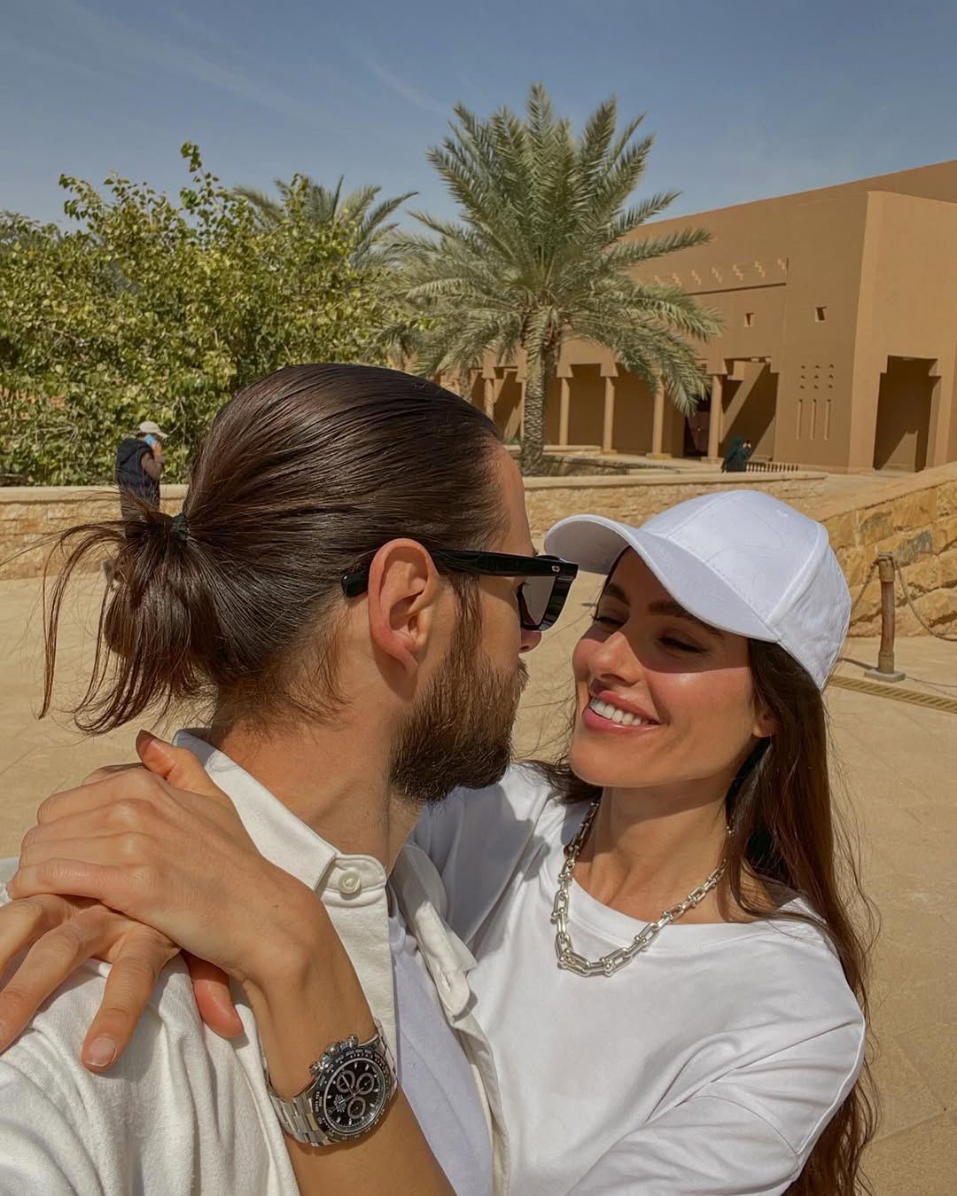 Grzegorz Krychowiak i Celia Jaunat