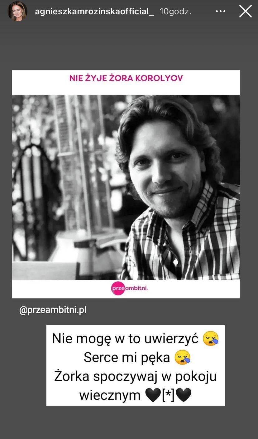 Żora Korolyov nie żyje. Agnieszka Mrozińska żegna tancerza