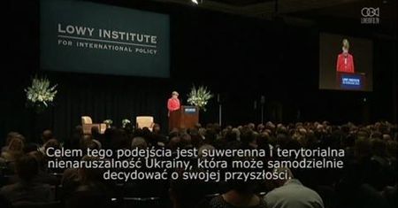 Fragment wykładu kanclerz Angeli Merkel w Lowy Institute