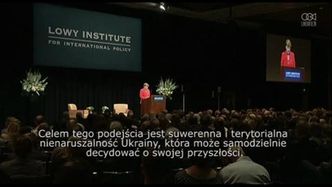 Fragment wykładu kanclerz Angeli Merkel w Lowy Institute