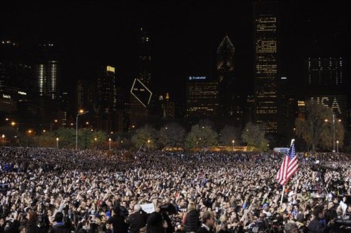 Zwolennicy Obamy zbierają się w centrum Chicago