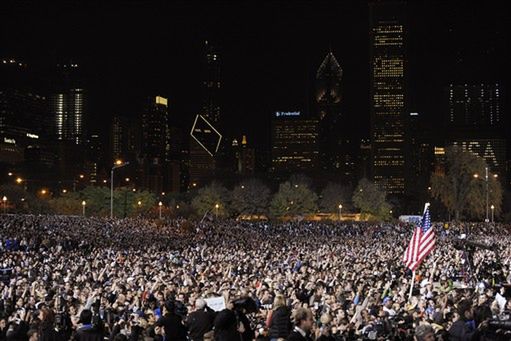 Zwolennicy Obamy zbierają się w centrum Chicago