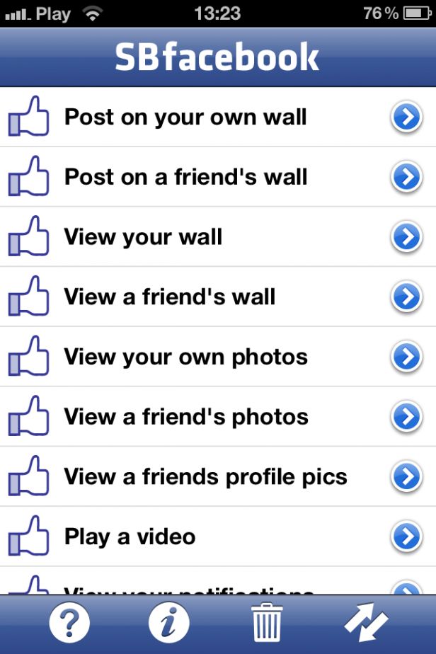 Facebookowe skróty na pulpicie iPhone'a
