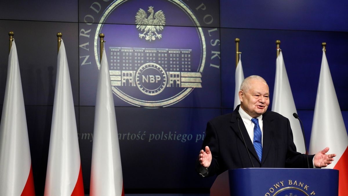 Adam Glapinski, governor of Poland's central bank, also known as Narodowy Bank Polski (NBP), speaks during a news conference in Warsaw, Poland, on Wednesday, Feb. 9, 2022. Poland increased borrowing costs for a fifth consecutive month to an almost nine-year high as pressure grows on the central bank to tame record inflation in eastern Europe's largest economy. Photographer: Piotr Malecki/Bloomberg via Getty Images