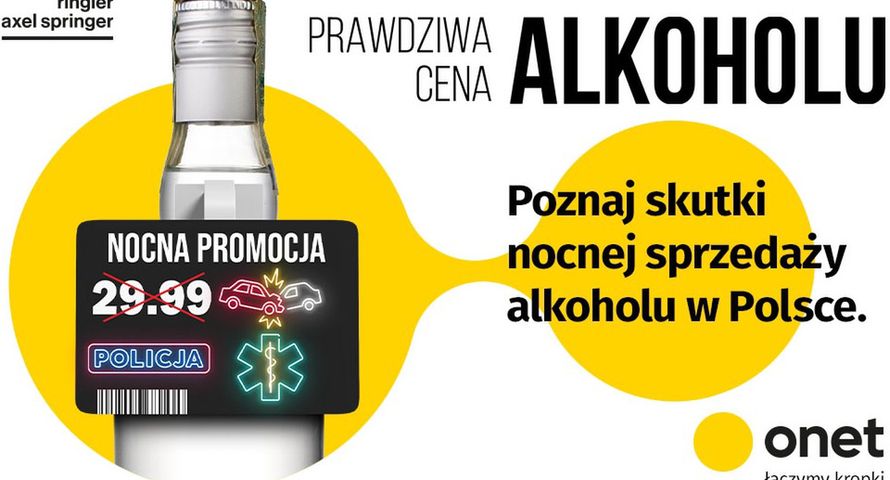 Onet pokazuje "prawdziwą cenę alkoholu"