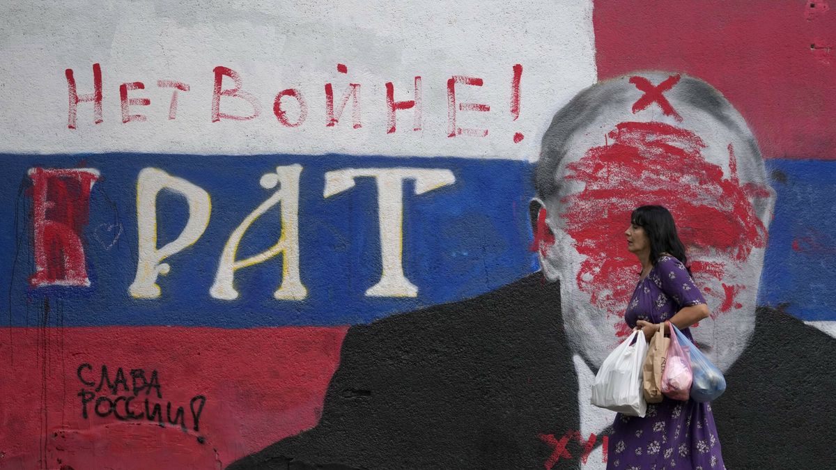 Mural z Putinem w Belgradzie