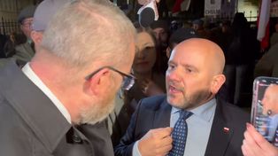 Scysja przed TK. Poseł PiS nerwowo zareagował na widok Brauna