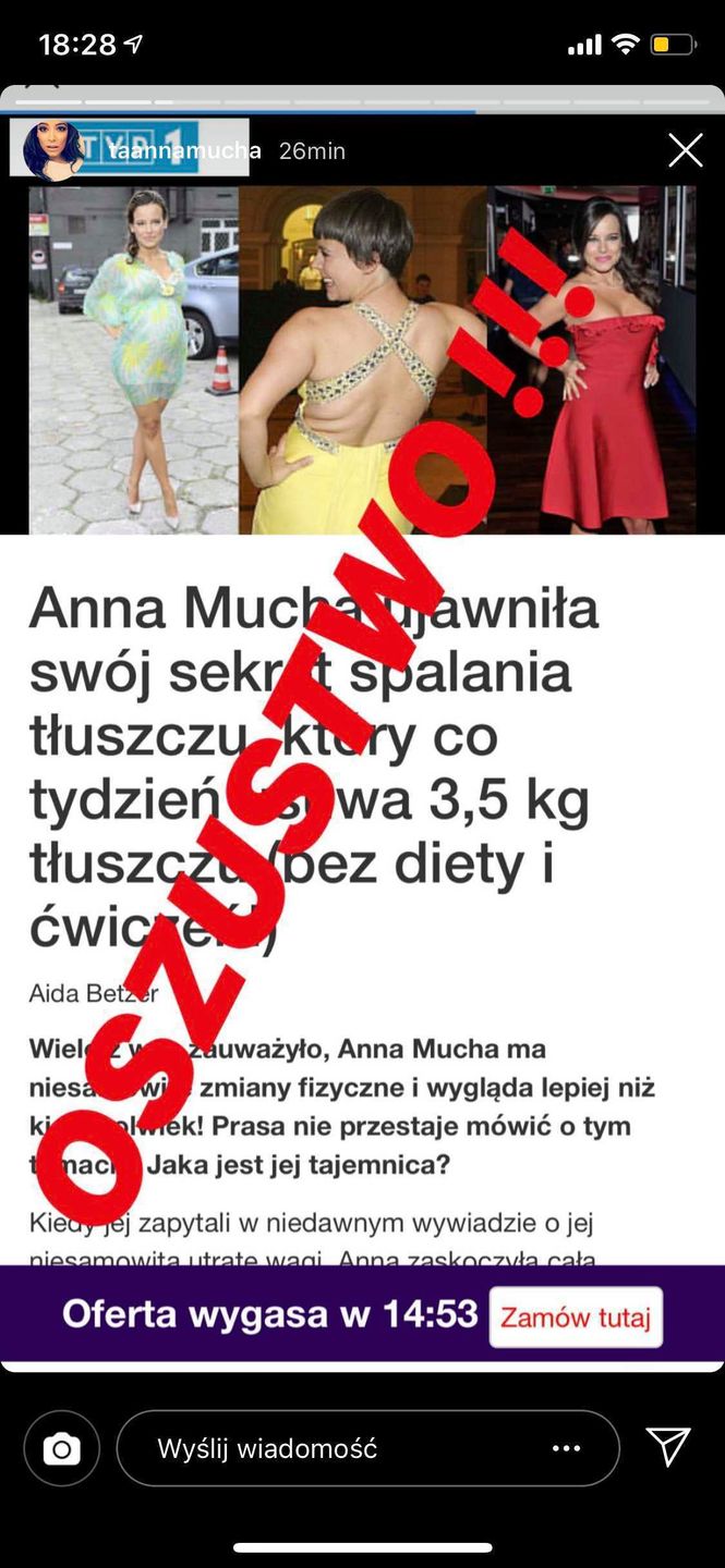 Anna Mucha padła ofiara internetowego oszusta