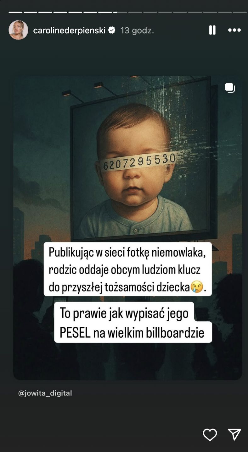 Caroline Derpienski publikuje wymowne treści