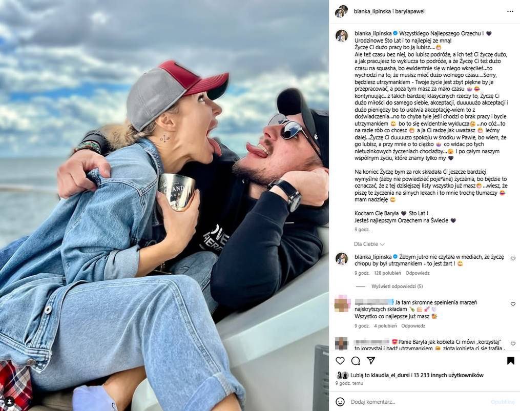 Blanka Lipińska złożyła życzenia ukochanemu