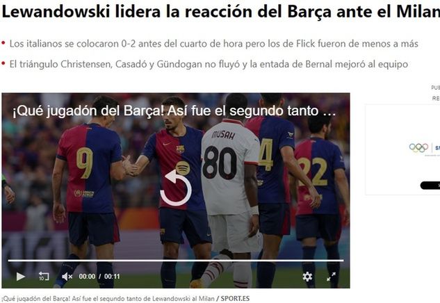 "Sport" po meczu Barcelony