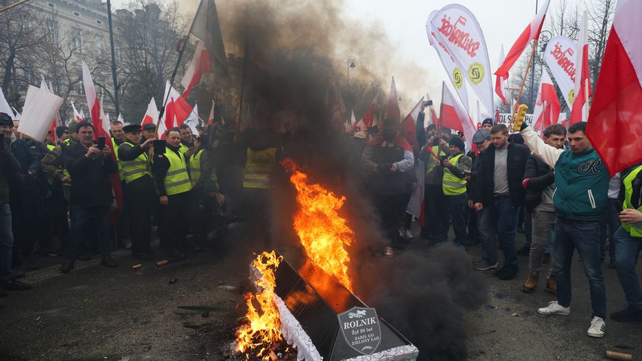 Trumna na proteście rolników