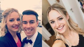 Blondwłosa piękność ma powody do radości. Jej mąż już wygrywa