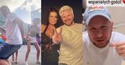 Filip Chajzer tańcuje na ulicy z byłą (?) narzeczoną Julią i Ewą Samą z "Żon Miami". Wpadł też na Rafała Brzozowskiego... (ZDJĘCIA)